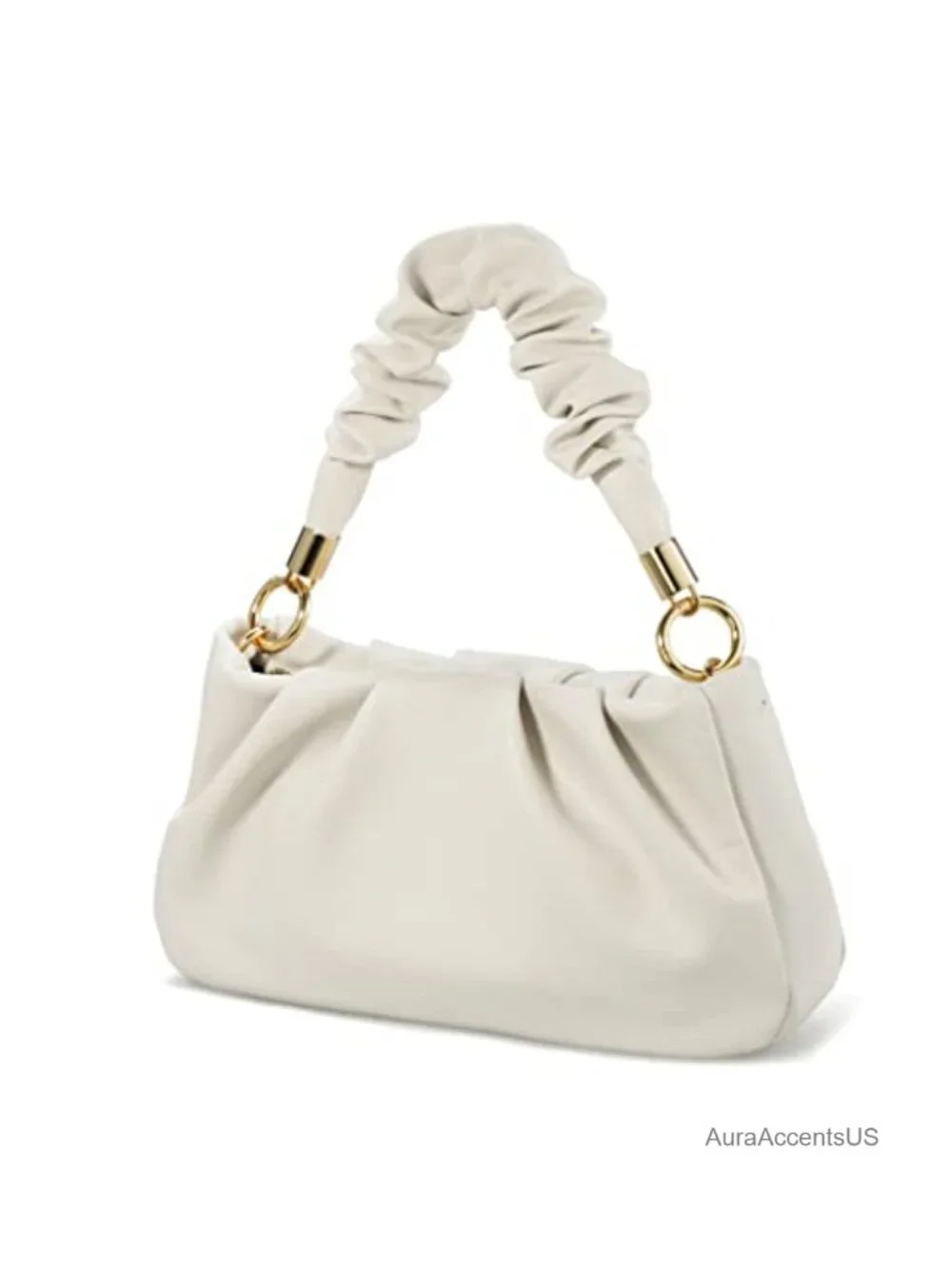 Vegan Leather Hobo Bag Crossbody Shoulder Handbag Ruched Pouch Clutch